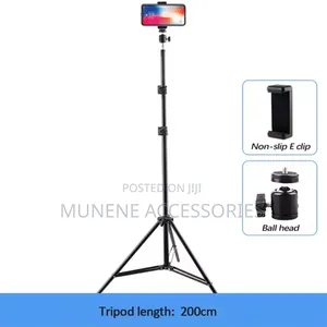 Foldable Mobilephone Holder Stand 2m Tripod Camera Ringlight