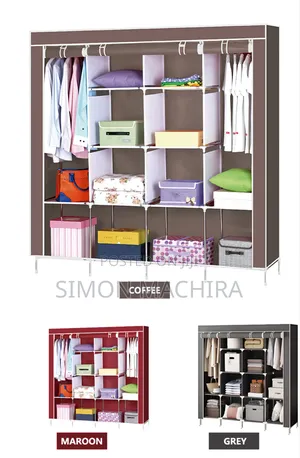 4 Column Portable Metallic Wardrobe