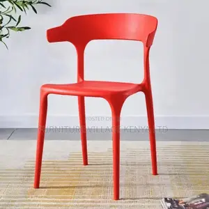 Dining Chair:Modern Armless Dining Table Plastic Seat-Office