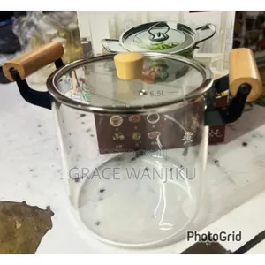 5.5 Borosilicate Glass Cooking Pot Microwave Safe