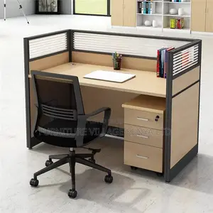 Workstation:Brown Modern Workstation Desk -Single Seater