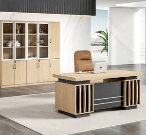 Office Chair: Executive Goldish Design Computer Table-140cm