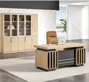 Office Chair: Executive Goldish Design Computer Table-140cm