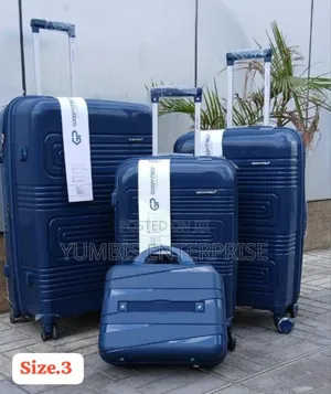 Grey Navy Blue Sets for 4 in 1 Rubber Suitcase Sets Size 3