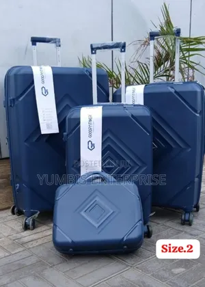 Navy Blue Rubber Unbreakable Suitcase Set 4 in 1 Size No 2