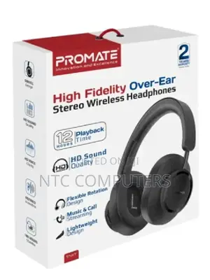 Promate High-Fidelity Stereo Over-Ear Wireless Headphones •
