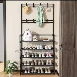 5 Tier Multifunctional Shoe Rack With Hanging Hooks