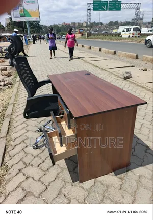 Dark Brown Desk and Office Chair
