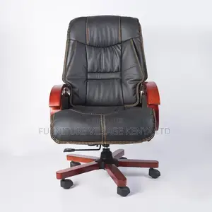 Office Chair:Executive Solid Wood Computer Recliner Chair