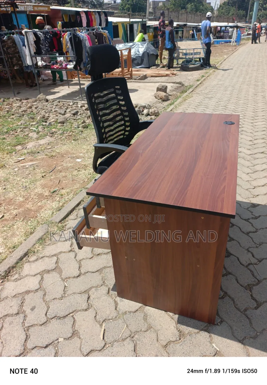 Dark Brown Office Desk Plus Office Chair