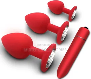 4pc Silicone Anal Butt Plug Bullet Vibrator Sextoy Women Men