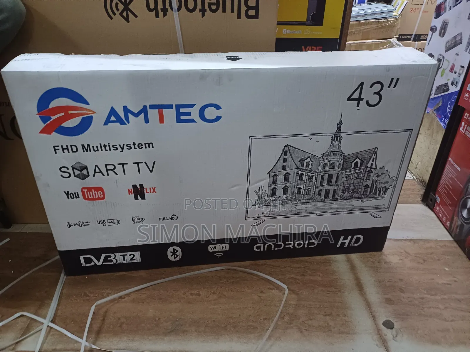 Amtec 43 Inch Smart Android Tv. Frameless