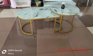 White Marble Coffee Table(Glass Effect )