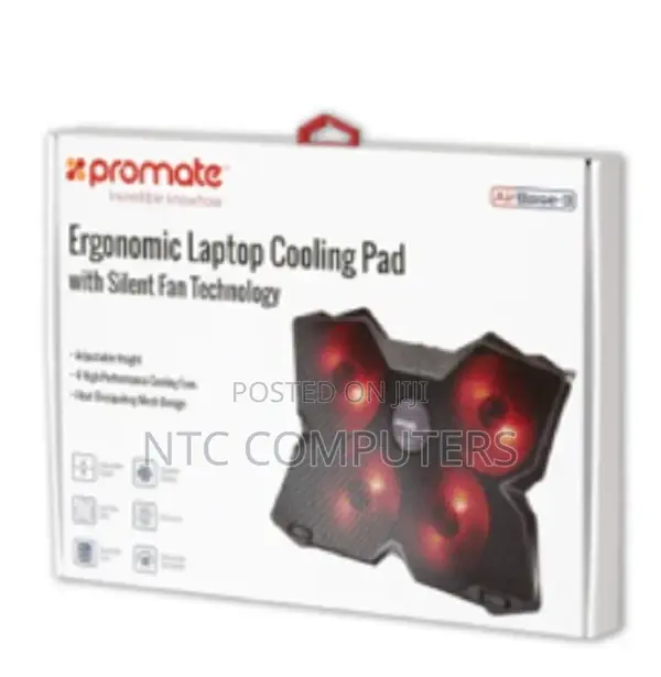 Promate Height Adjustable Ergonomic Laptop Cooling Pad • 5 H