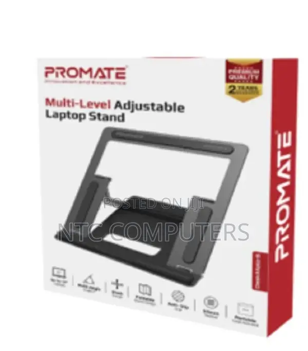 Promate Ergonomic Multi-Level Aluminum Laptop Stand •