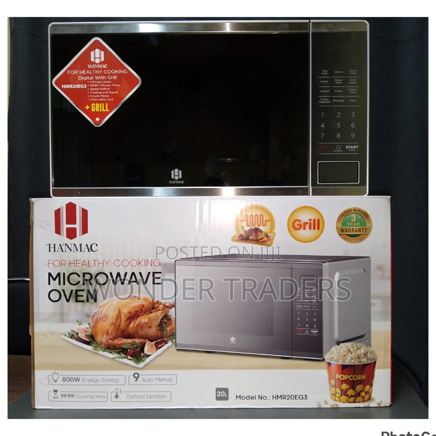Silver Hanmac 20l Digital Plus Grill Microwave (3 Years Wran