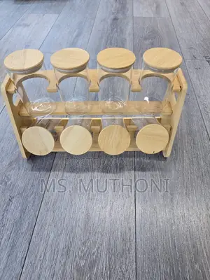 8pc Set Spice Jars + Stand