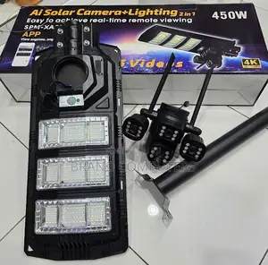 2 In1 450w Solar Powered Street Light With 4g Camera