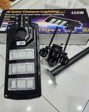 4g Solar Powered Ai CCTV Camera 450w Led Solar Street Lamp