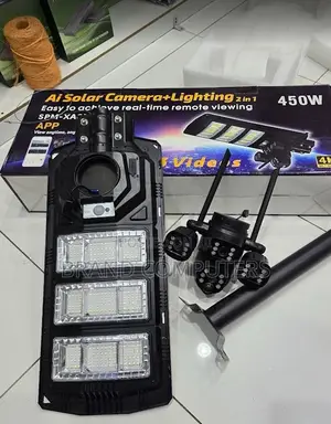 4g Solar Powered Ai CCTV Camera on 450w Solar Street Light