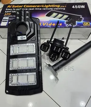 450w V380 Pro CCTV Solar Street Light Camera Night Vision