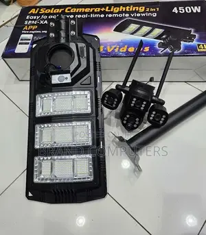 4g Solar PTZ Outdoor Camera With 450w Street Floodlight