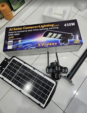 450w Solar Street Light 4g CCTV Solar Camera 2 in 1