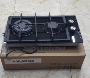 Haier Glass Inbuilt 2 Burner With Wok Burner Hob Cooker