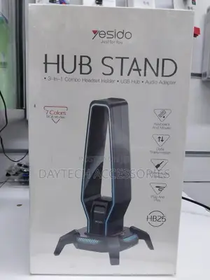 Yesido Hb25 3in1 Headset Stand With RGB Lights Usb Hub