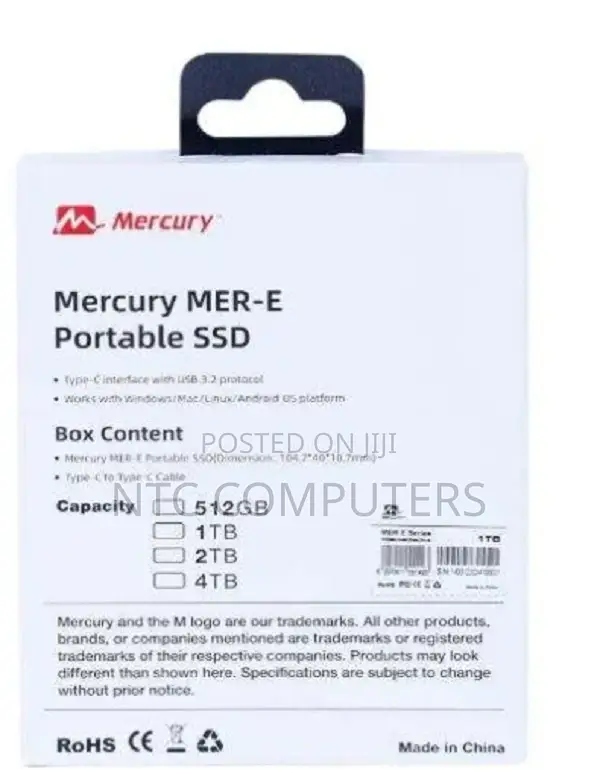 Mercury Portable SSD 2tb RGB - Usb3.2,Typec