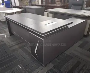 Office Desk: 180cm Managerial Table Come With Side Cupboard