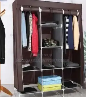 Portable Wardrobe Metallic 3 Column
