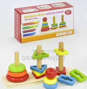 Rainbow Three Column Stacking Sorting Tower