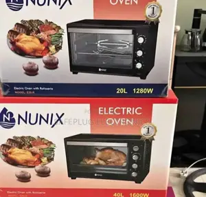 Electric Oven With Rotesserie, 40l Nunix, 4 Knob Settings