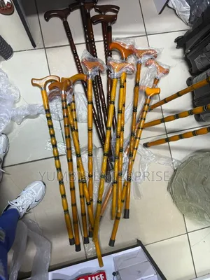 Gold/Light Brown Wooden Stylish Walking Stick