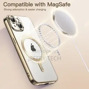 Jetech Clear Plated Magsafe Case for iPhone 14 Camera Lens