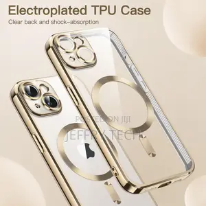 Jetech Clear Plated Magsafe Case for iPhone 14 Camera Lens
