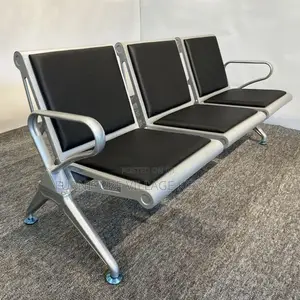Benches:Three Seater Heavy Duty Guest Padded Steel Bench