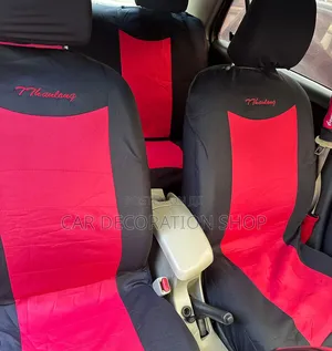 5 Seater Car Fitted With Universalfabric Redblack Seat Cover