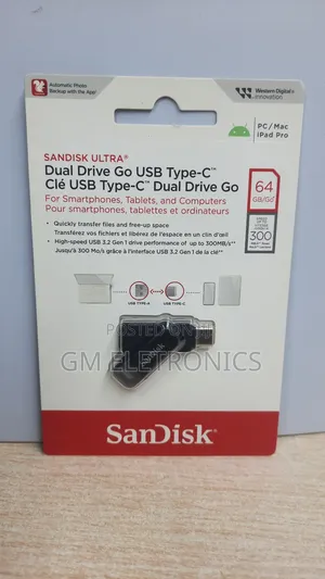Sandisk 64gb Dual Drive Go–2-in-1 Usb Type-a Type-C Usb