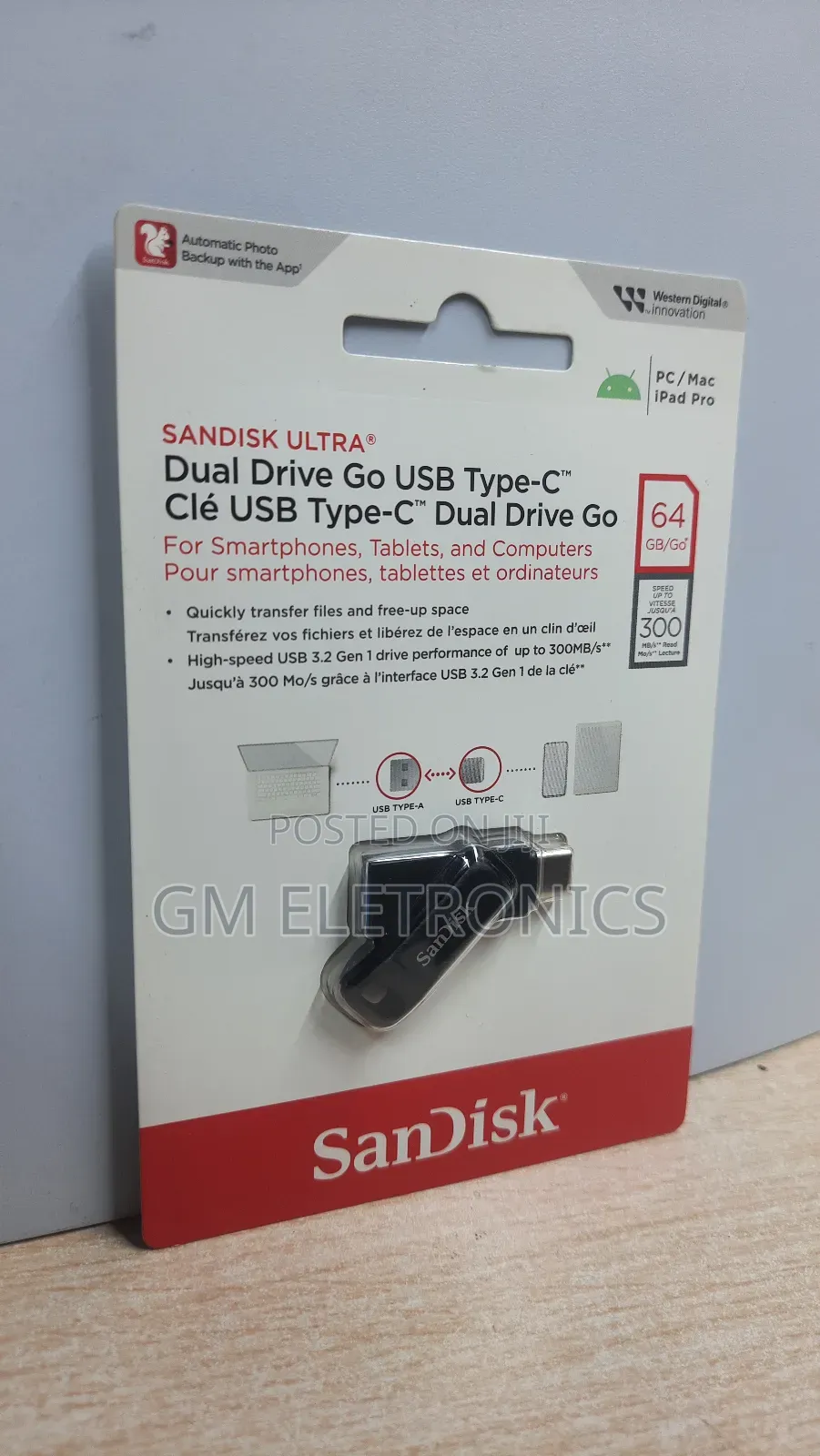 Sandisk 64gb Dual Drive Go–2-in-1 Usb Type-a Type-C Usb