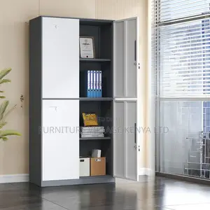 Cabinets: Contemporary Style 4-Door Metallic Locker Cabinet