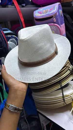 White Panama Hat With a Brown Band KSH 800