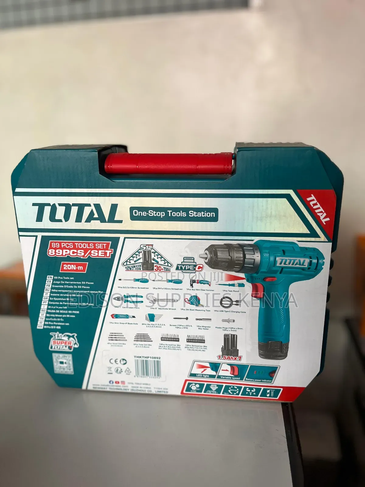 Total Cordless Drill Tool Set Total 89pcs Tools Set