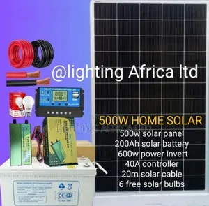 Summer Home Solar System 500 Watts - 200ah Battery - 600w Inverter Kit