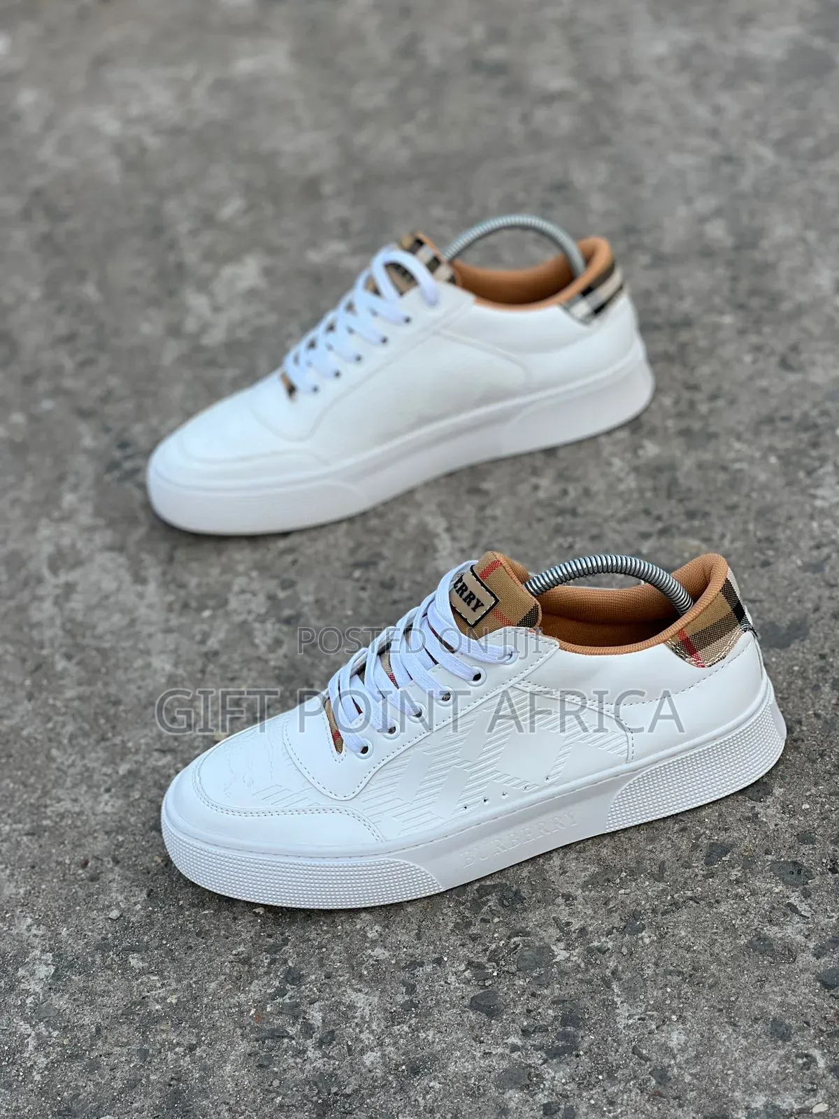 White High Quality (Burberry) Leather Laced Casuals*