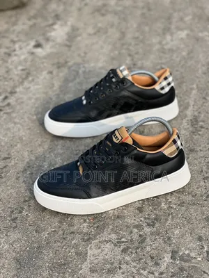 Black High Quality (Burberry) Leather Laced Casuals*