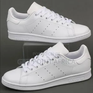 All White (Addidas) Stansmith Leather Laced Casuals*