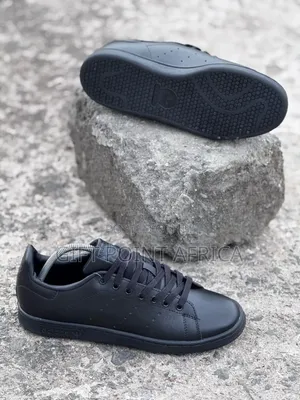 Black (Addidas) Stansmith Leather Laced Casuals*