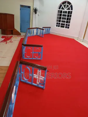 Cozy and Elegant Church Altar Floor Carpets Installation
